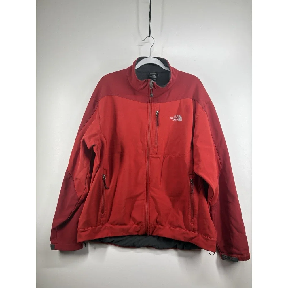 The North Face Apex Softshell Red Mens XXL Windproof Full Zip Hiking Jacket